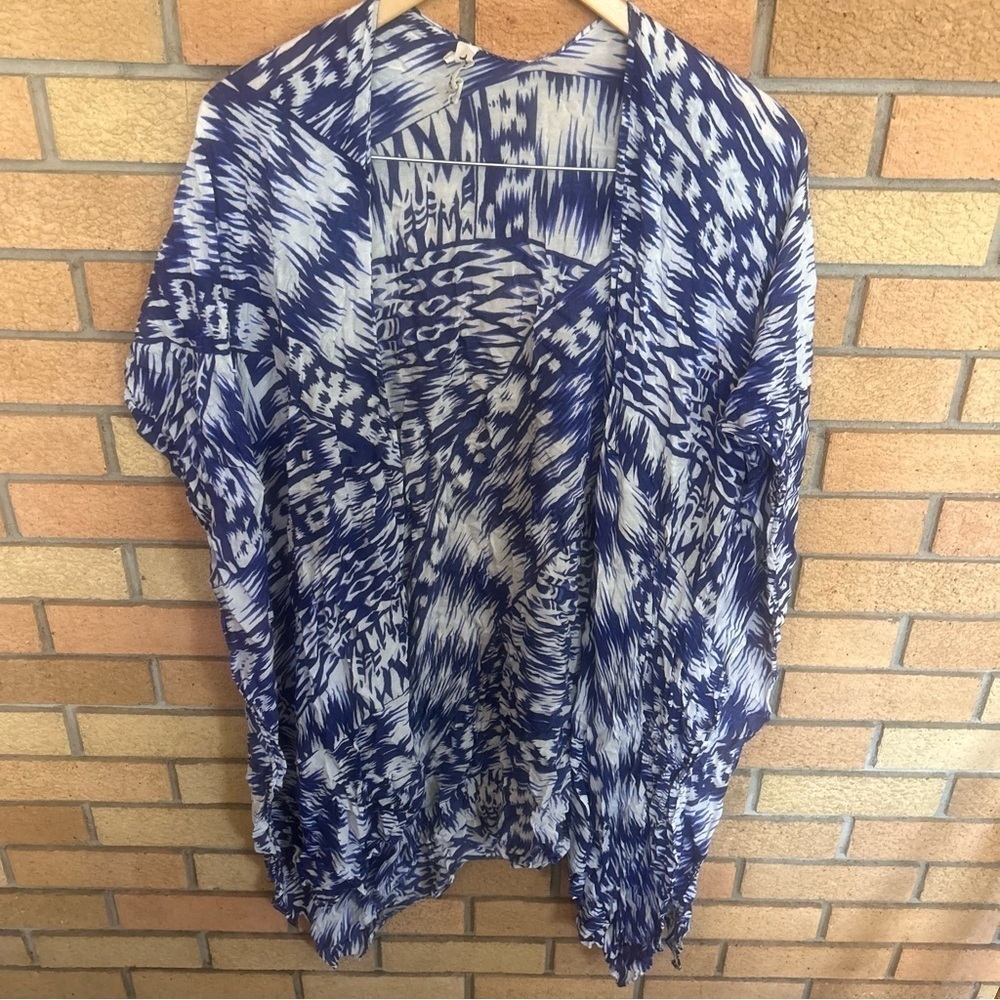 Michael Stars Women’s Blue Ruana Scarf Sarong Swim Coverup Wrap One Size